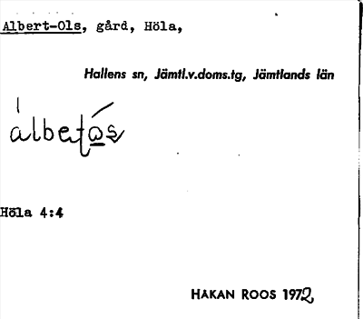Bild på arkivkortet för arkivposten Albert-Ols