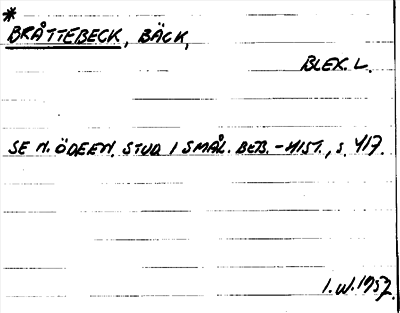 Bild på arkivkortet för arkivposten *Bråttebeck