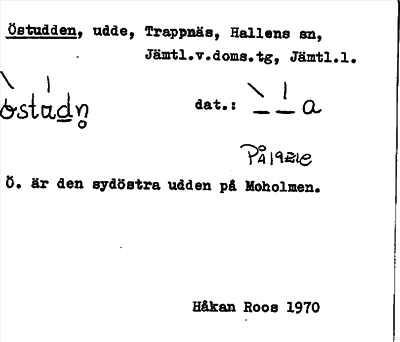Bild på arkivkortet för arkivposten Östudden