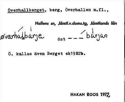 Bild på arkivkortet för arkivposten Överhallberget