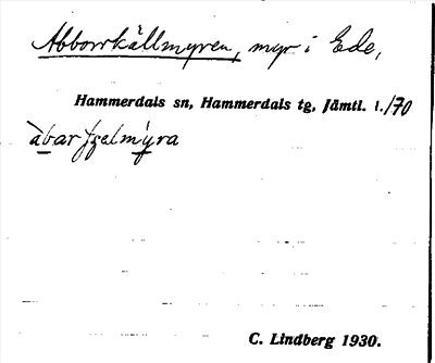 Bild på arkivkortet för arkivposten Abborrkällmyren
