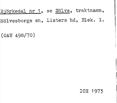 Bild på arkivkortet för arkivposten Björkedal, se Sölve,