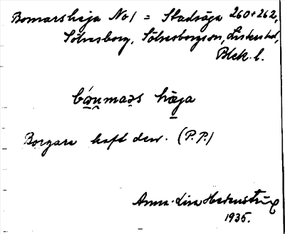 Bild på arkivkortet för arkivposten Bomarsheja no. 1