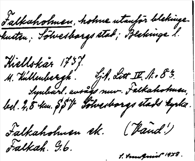Bild på arkivkortet för arkivposten Falkaholmen