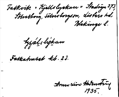 Bild på arkivkortet för arkivposten Falkvik = Kjellslyckan