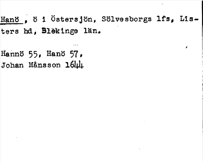 Bild på arkivkortet för arkivposten Hanö