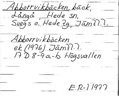 Bild på arkivkortet för arkivposten Abborrvikbäcken