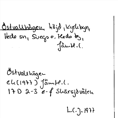 Bild på arkivkortet för arkivposten Östvallhögen
