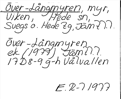Bild på arkivkortet för arkivposten Över-Långmyren