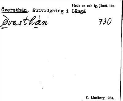 Bild på arkivkortet för arkivposten Översthån