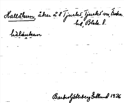 Bild på arkivkortet för arkivposten Hallåkern