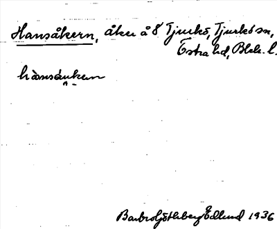Bild på arkivkortet för arkivposten Hansåkern