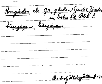 Bild på arkivkortet för arkivposten Herrgården