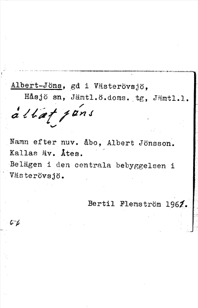 Bild på arkivkortet för arkivposten Albert-Jöns