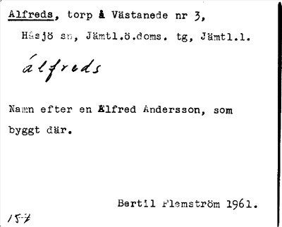 Bild på arkivkortet för arkivposten Alfreds