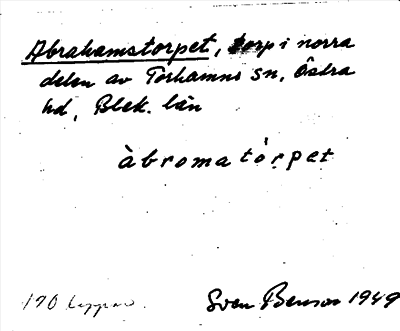 Bild på arkivkortet för arkivposten Abrahamstorpet