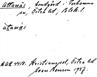 Bild på arkivkortet för arkivposten Attanäs