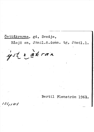 Bild på arkivkortet för arkivposten Östiåkrarna