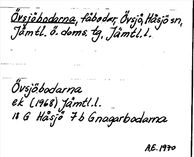 Bild på arkivkortet för arkivposten Övsjöbodarna
