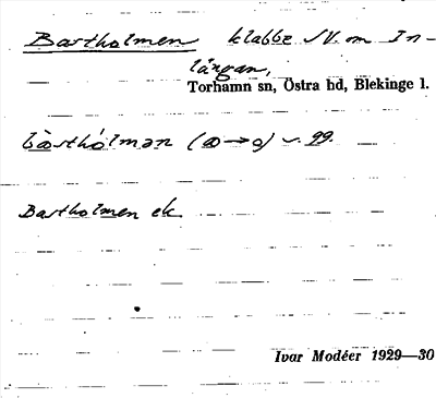 Bild på arkivkortet för arkivposten Bartholmen