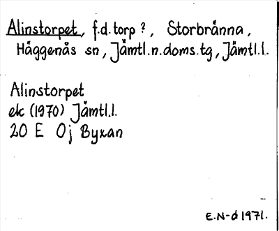 Bild på arkivkortet för arkivposten Alinstorpet