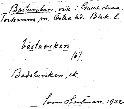 Bild på arkivkortet för arkivposten Bastuviken