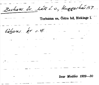 Bild på arkivkortet för arkivposten Bockans ör