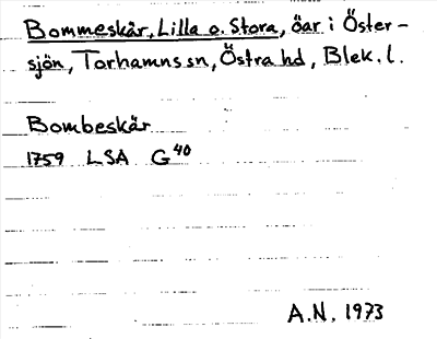 Bild på arkivkortet för arkivposten Bommeskär, Lilla o. Stora