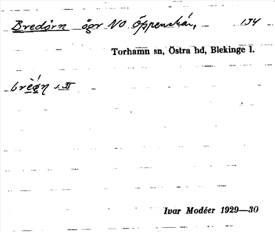 Bild på arkivkortet för arkivposten Bredörn