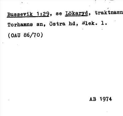 Bild på arkivkortet för arkivposten Bussevik