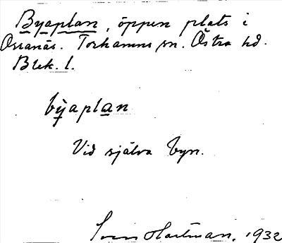 Bild på arkivkortet för arkivposten Byaplan