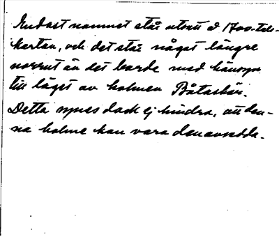 Bild på baksidan av arkivkortet för arkivposten Båtaskär