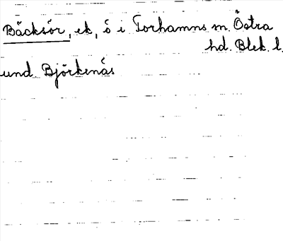 Bild på arkivkortet för arkivposten Bäcksör