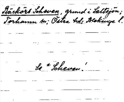 Bild på arkivkortet för arkivposten Bäckörs Scheven