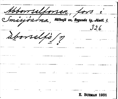 Bild på arkivkortet för arkivposten Abborrselforsen
