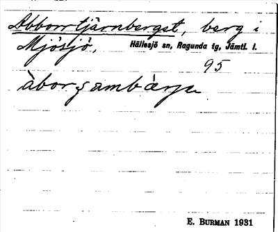 Bild på arkivkortet för arkivposten Abborrtjärnberget