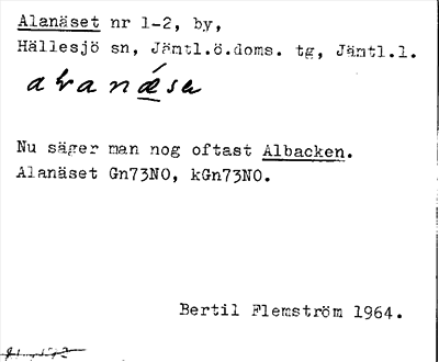 Bild på arkivkortet för arkivposten Alanäset, Albacken