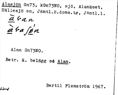 Bild på arkivkortet för arkivposten Alasjön, se Alan