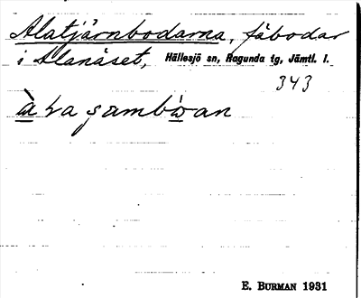Bild på arkivkortet för arkivposten Alatjärnbodarna