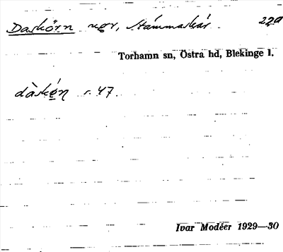 Bild på arkivkortet för arkivposten Daskörn