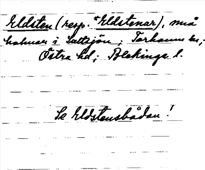 Bild på arkivkortet för arkivposten Eldsten (resp. *Eldstenar)