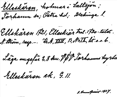 Bild på arkivkortet för arkivposten Elleskären