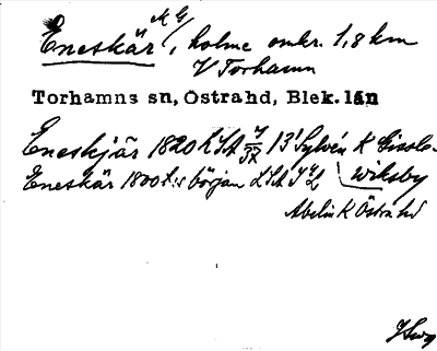 Bild på arkivkortet för arkivposten Eneskär