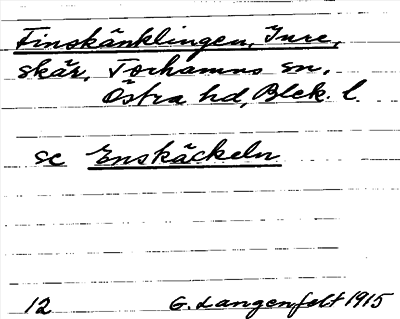 Bild på arkivkortet för arkivposten Finskänklingen, Inre