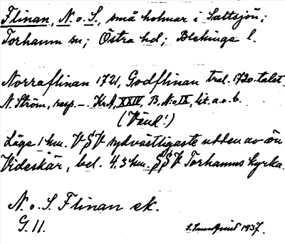 Bild på arkivkortet för arkivposten Flinan, N. o. S.