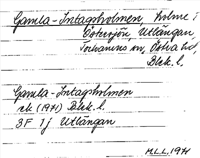 Bild på arkivkortet för arkivposten Gamla-Intagsholmen