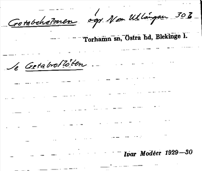 Bild på arkivkortet för arkivposten Getaboholmen