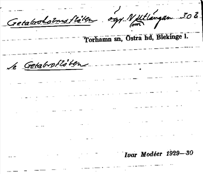 Bild på arkivkortet för arkivposten Getabroholmsflöten
