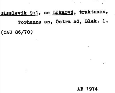 Bild på arkivkortet för arkivposten Gisslevik