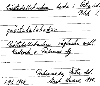 Bild på arkivkortet för arkivposten Gnöstahallabacken